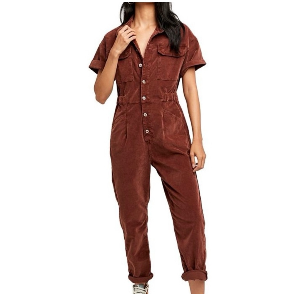 Free People corduroy brown jumper size Medium